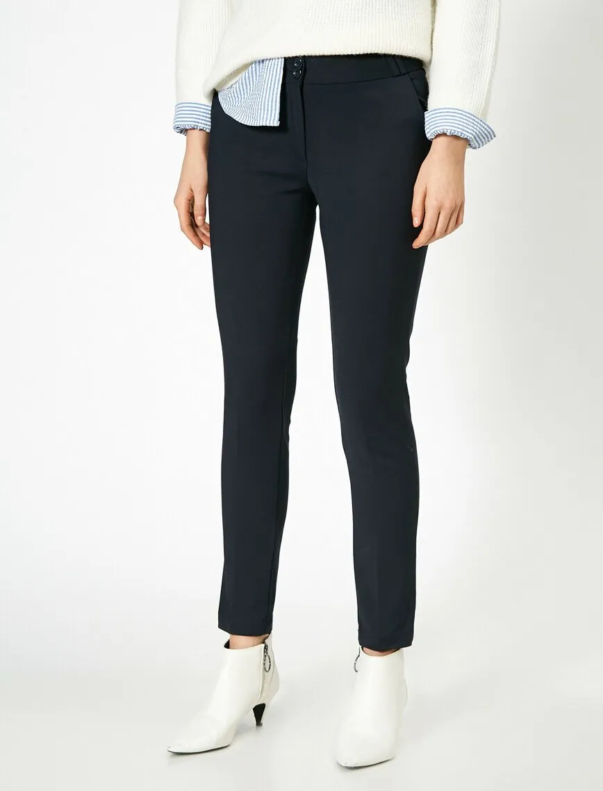 16362 Navy Pocket Detail Trousers