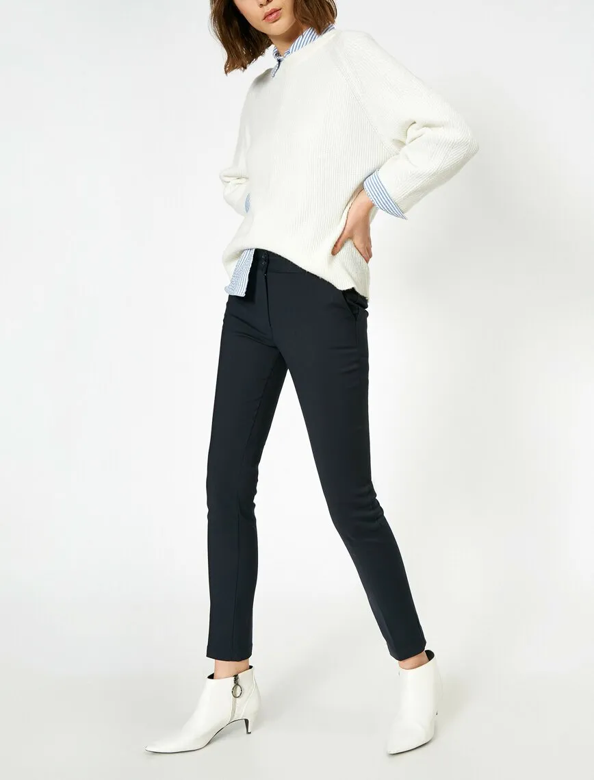 16362 Navy Pocket Detail Trousers