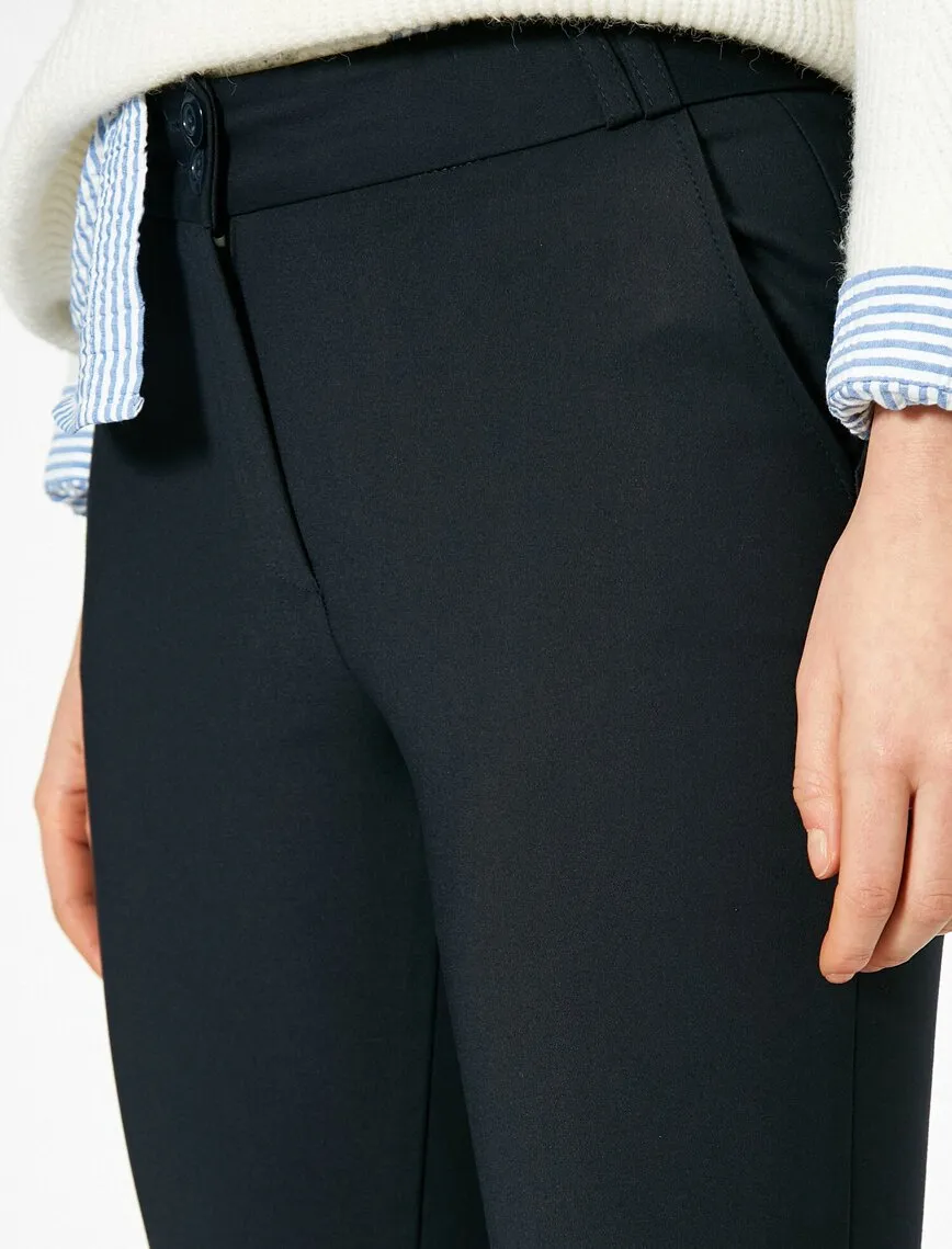 16362 Navy Pocket Detail Trousers