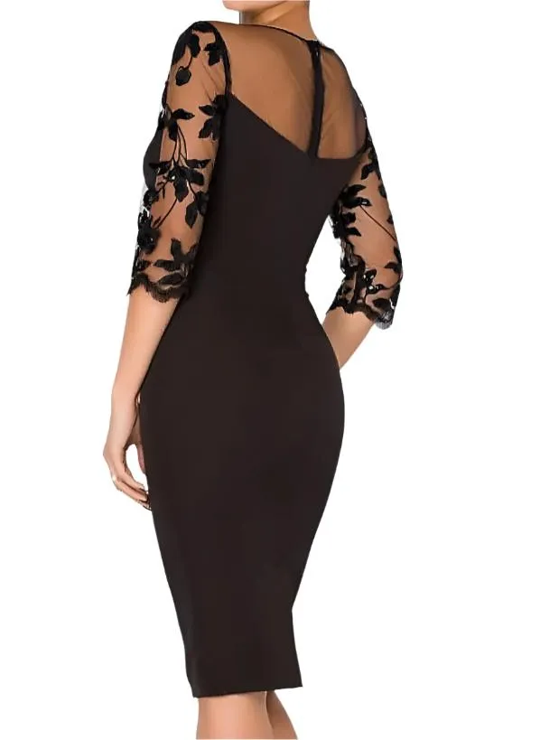 3/4 Sleeves Bodycon Mother of The Bride Dresses with Lace Appliques