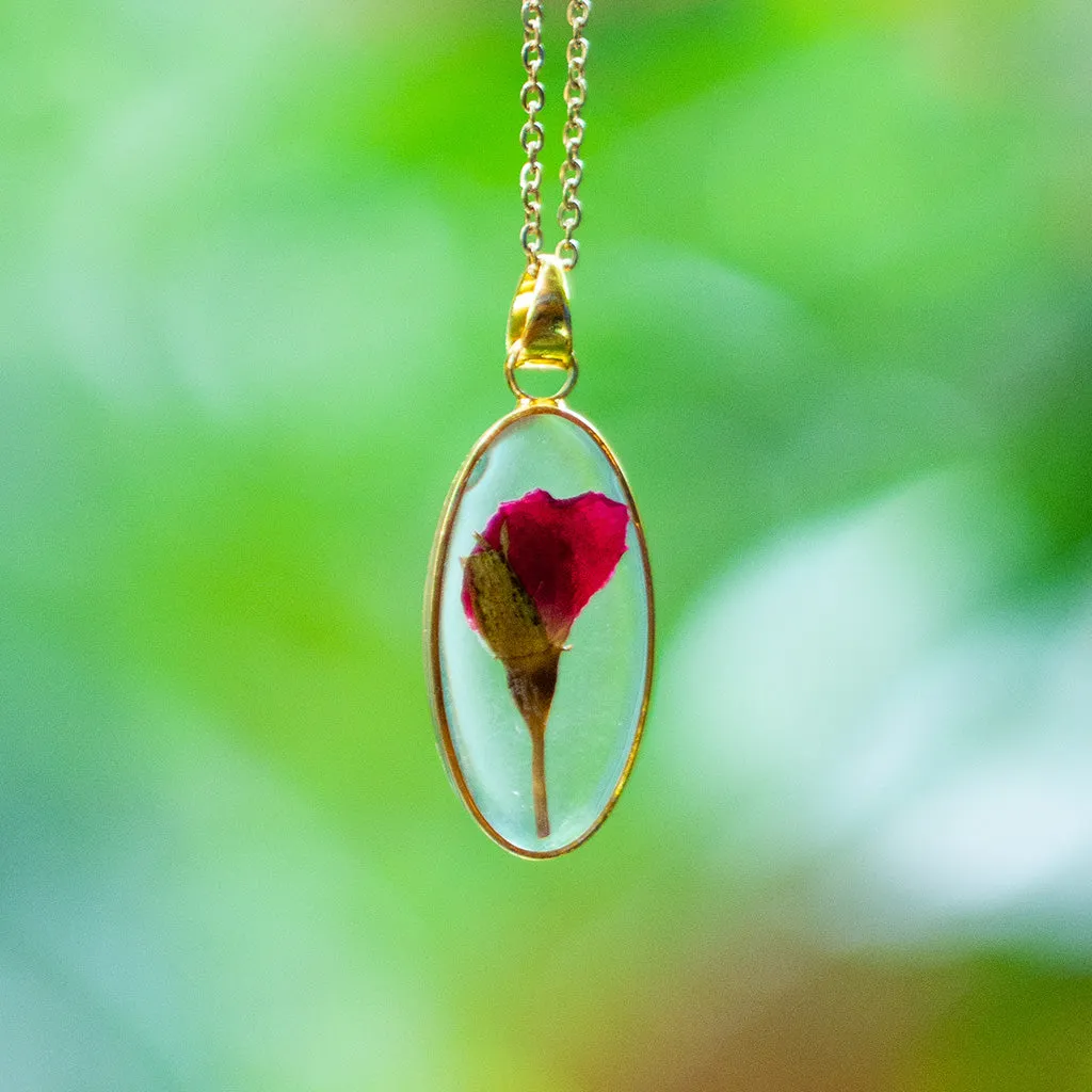 A Delicate Rosette Real Dried Flower Necklace