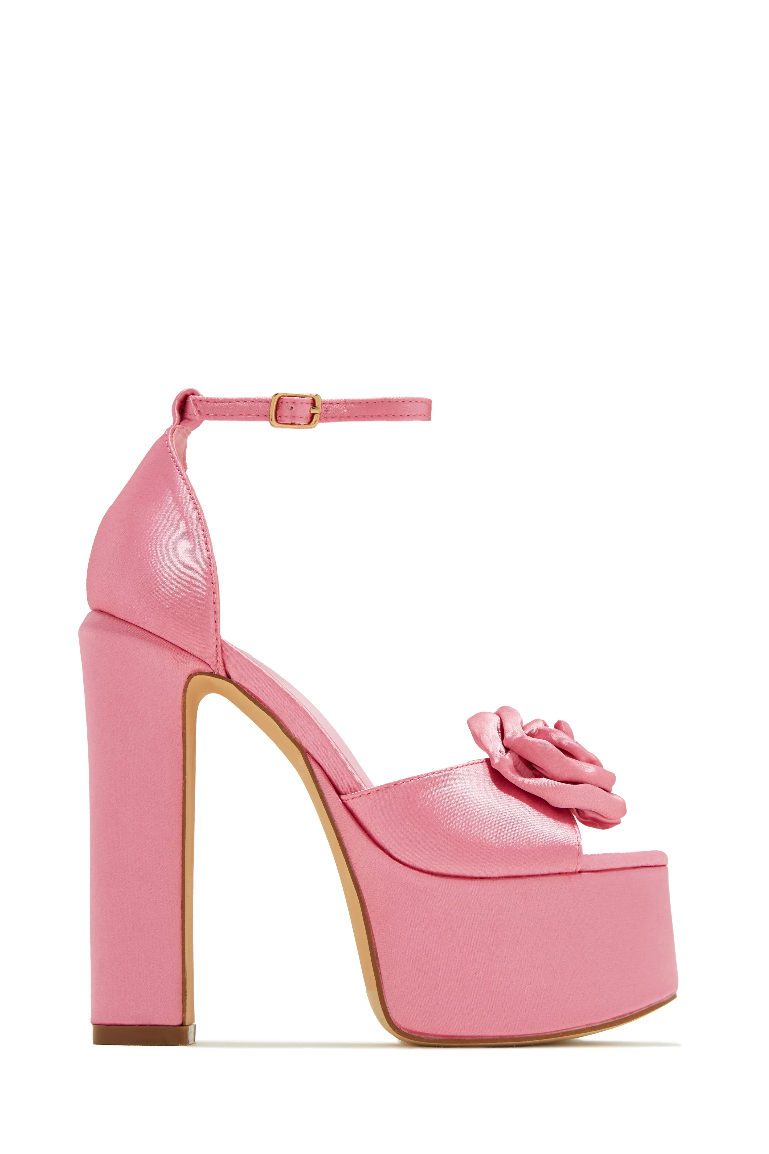 Amelia Rosette Platform Heels - Nude