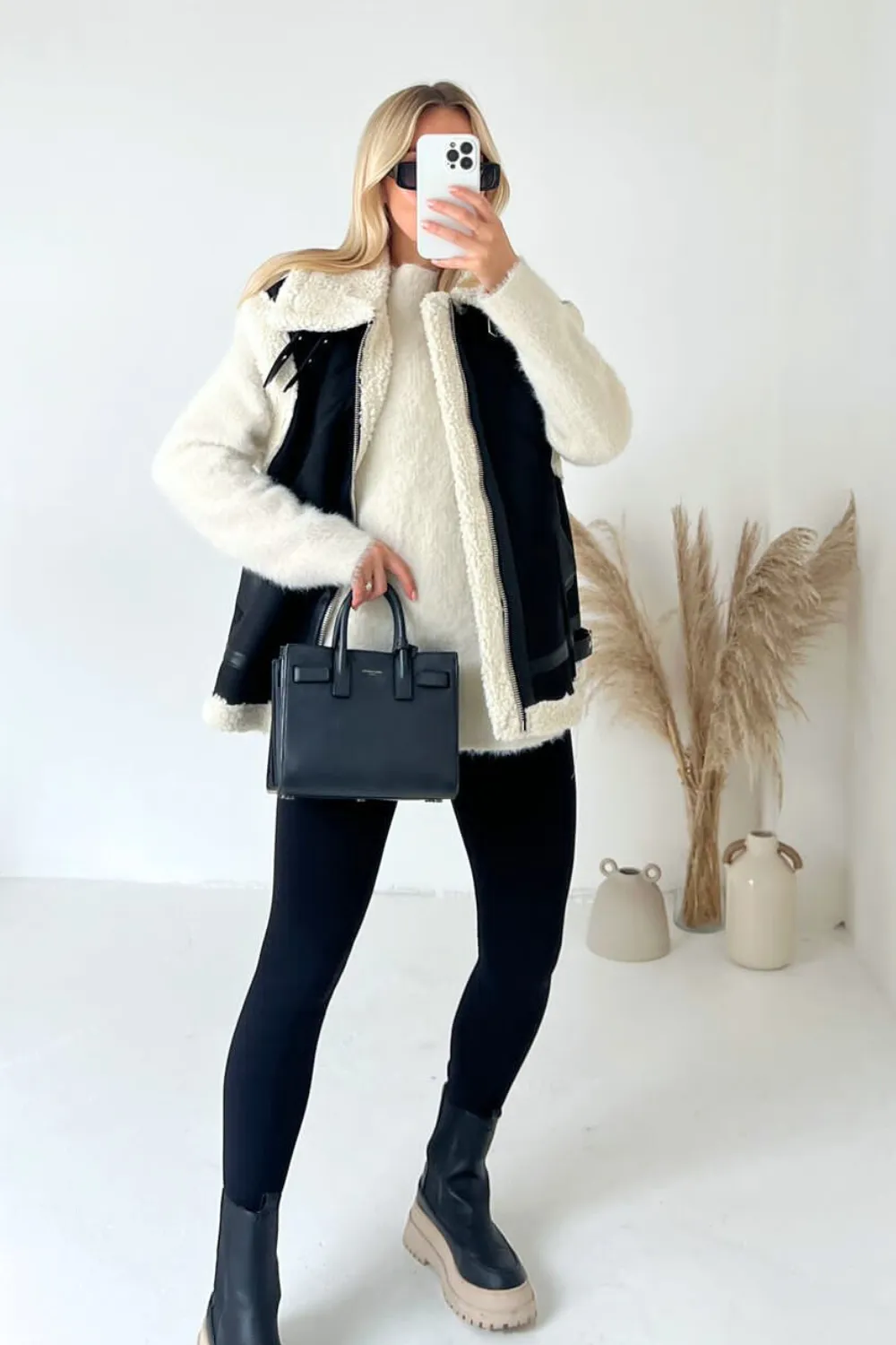 Ashley black aviator gilet