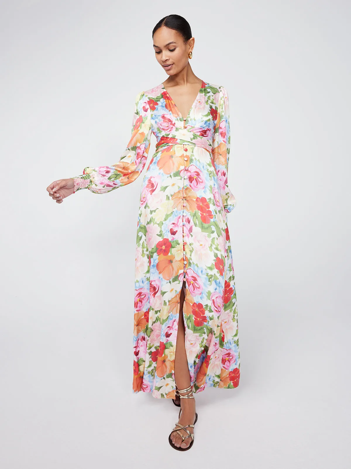 Aurora Painted Floral Maxi Dress