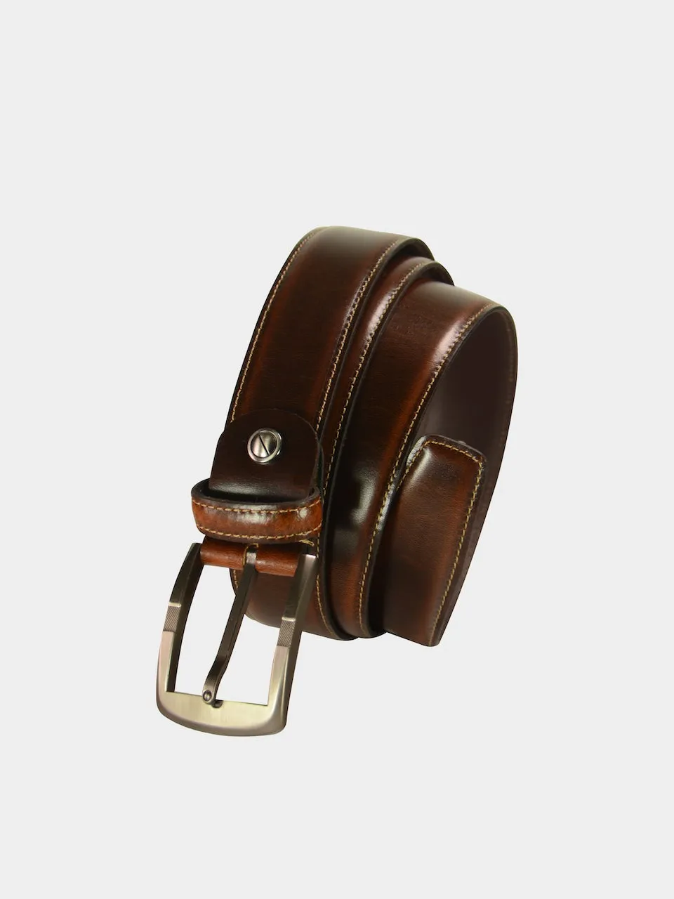 Barjeel Uno Men Slim Belts in Brown Leather