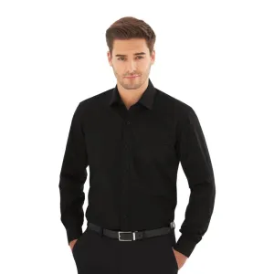 BB710-15.5 Brook Taverner Mens Long Sleeve Black Rapino Shirt - Collar 15.5"