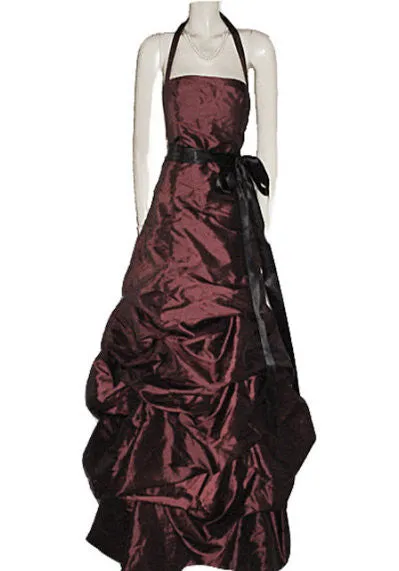 *BEAUTIFUL BILL LEVKOFF RUCHED WEDDING CAKE LOOK EVENING GOWN BALL GOWN IN FRENCH BORDEAUX - PERFECT FOR THE HOLIDAYS