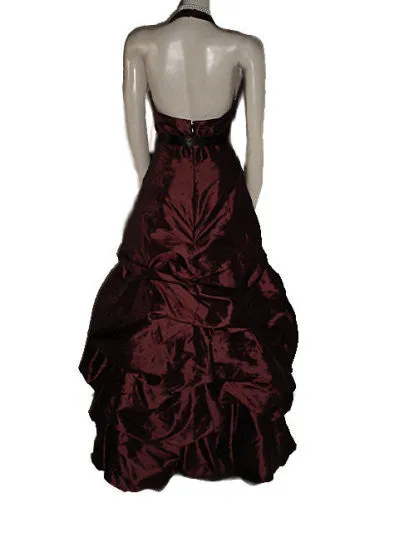 *BEAUTIFUL BILL LEVKOFF RUCHED WEDDING CAKE LOOK EVENING GOWN BALL GOWN IN FRENCH BORDEAUX - PERFECT FOR THE HOLIDAYS