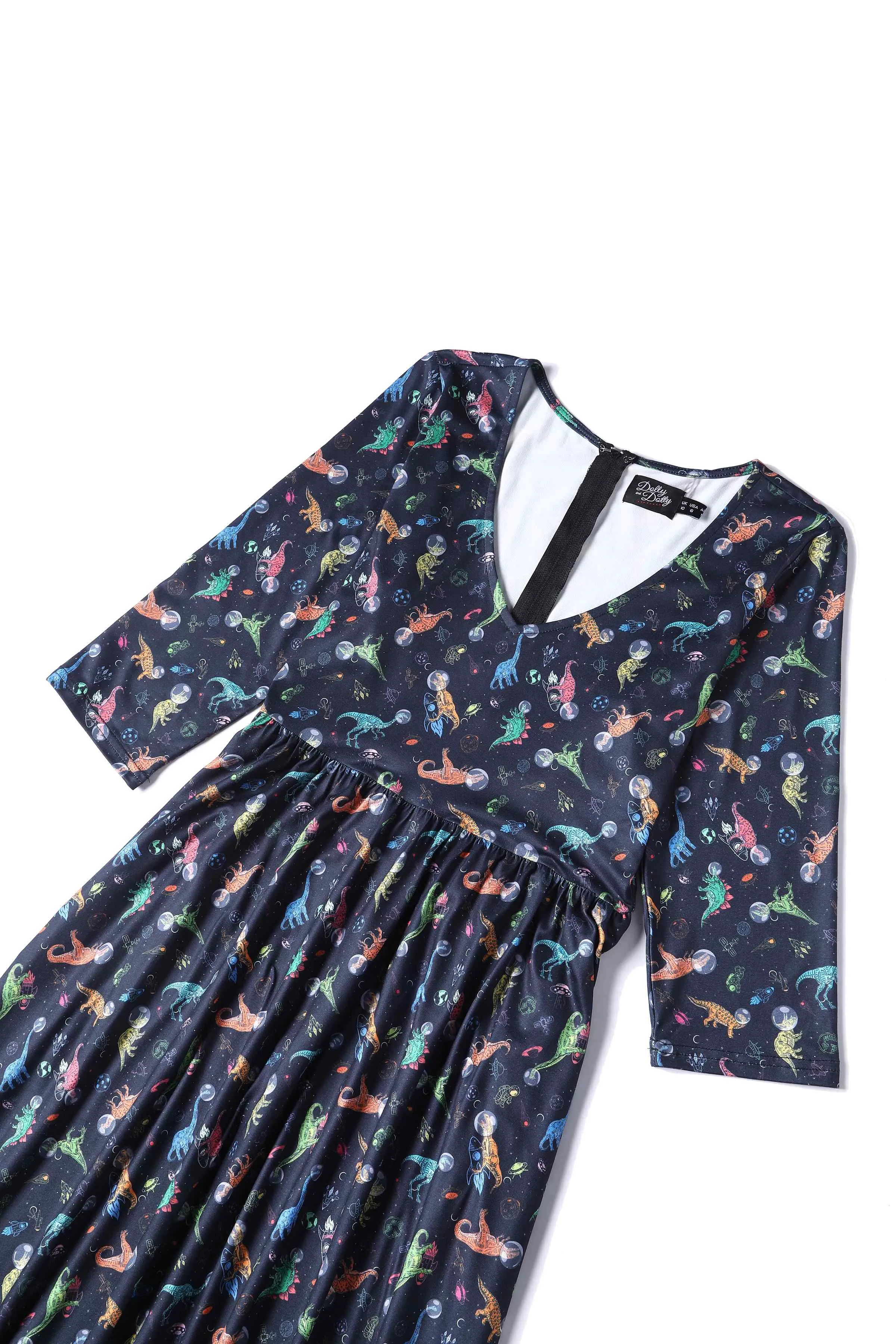 Billie Dinosaur In Space Long Sleeved Dress