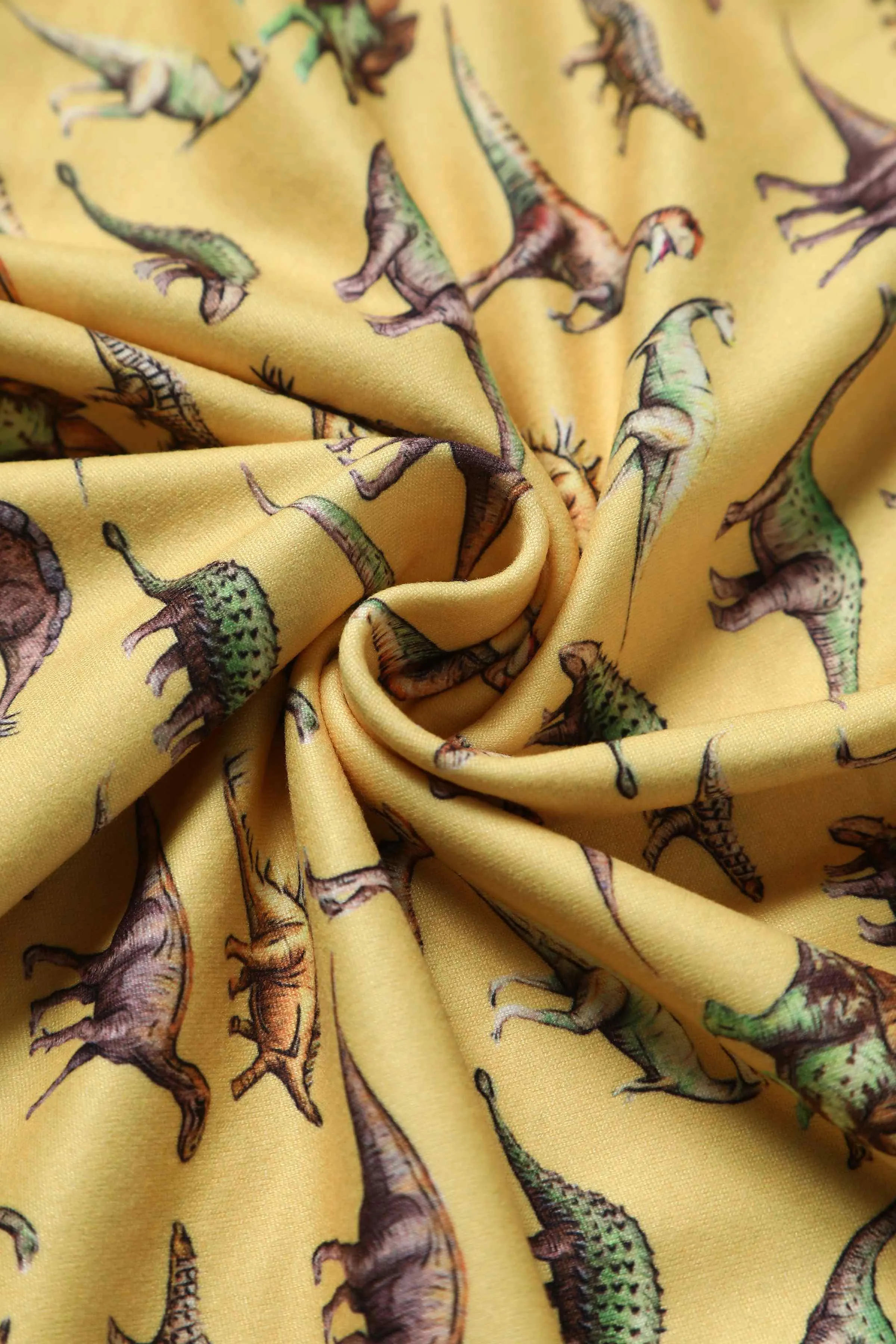 Billie Vintage Dinosaur Yellow Long Sleeved Dress