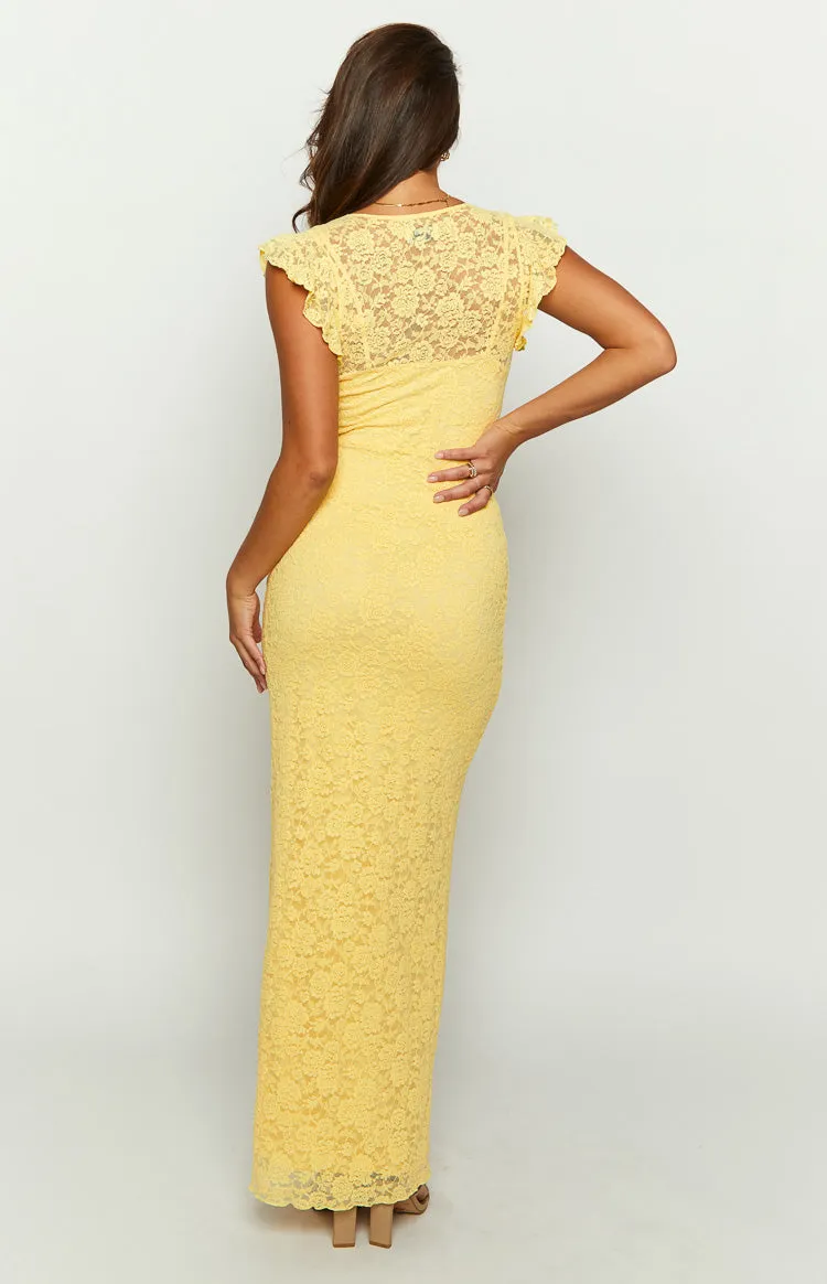 Blake Yellow Lace Maxi Dress