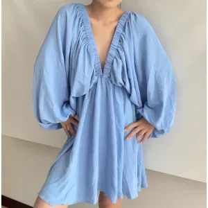 Casual sexy Graceful big V-neck dress