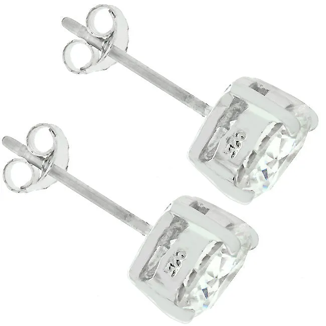 Christa Round Cut Stud Earrings – 6mm  | 0.84ct | Sterling Silver