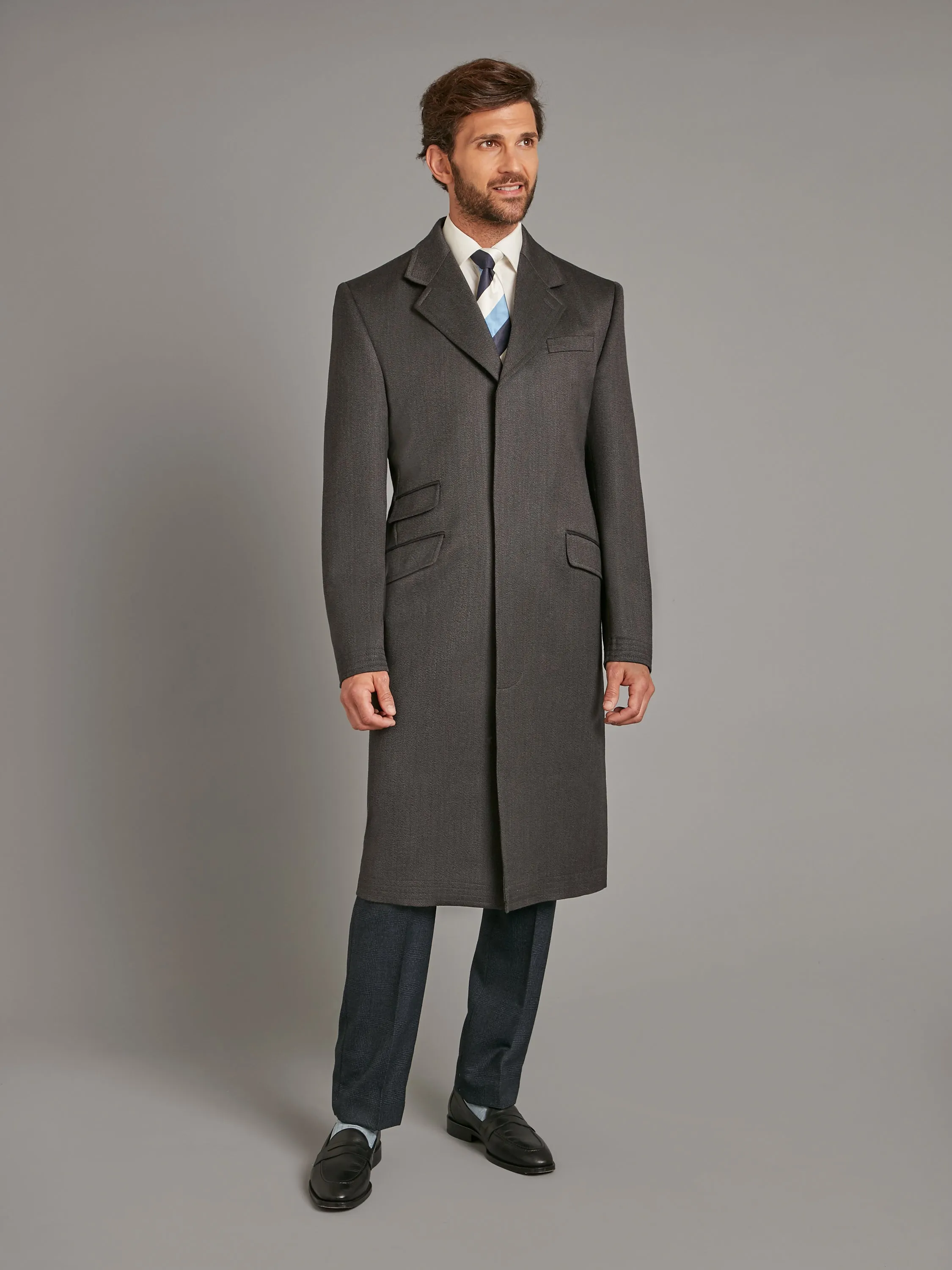 Covert Coat, Covert Collar - Grey