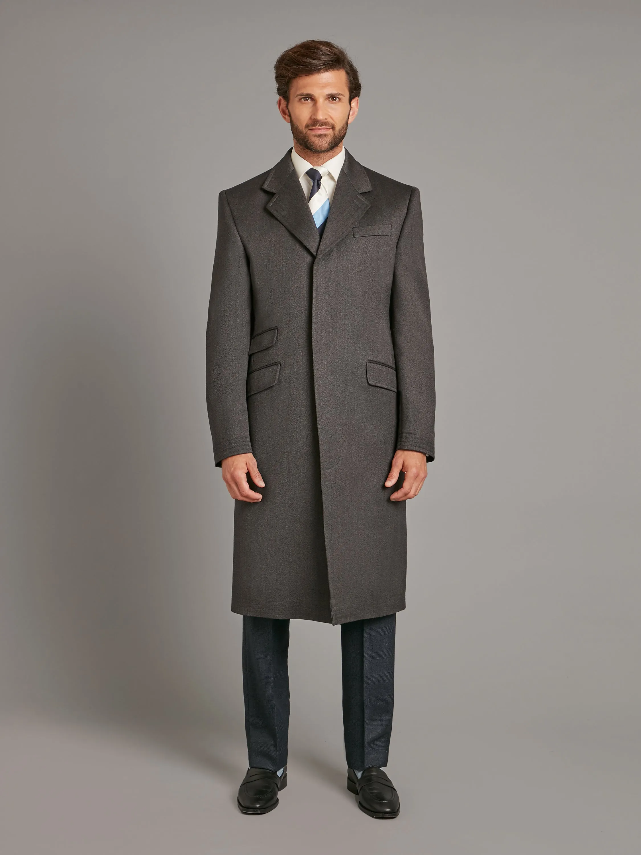 Covert Coat, Covert Collar - Grey