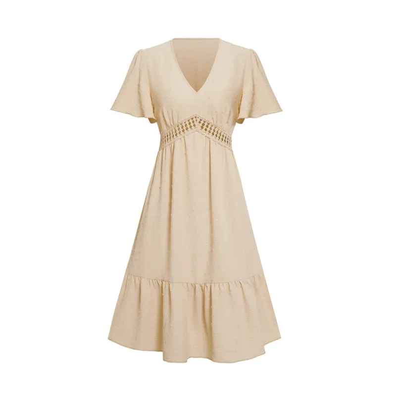 Cream Brunch Dresses Midi Summer Dresses