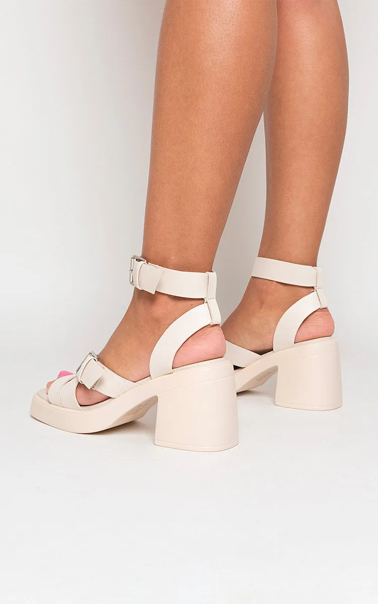 Cris Cross Ankle Strap Heeled Sandals