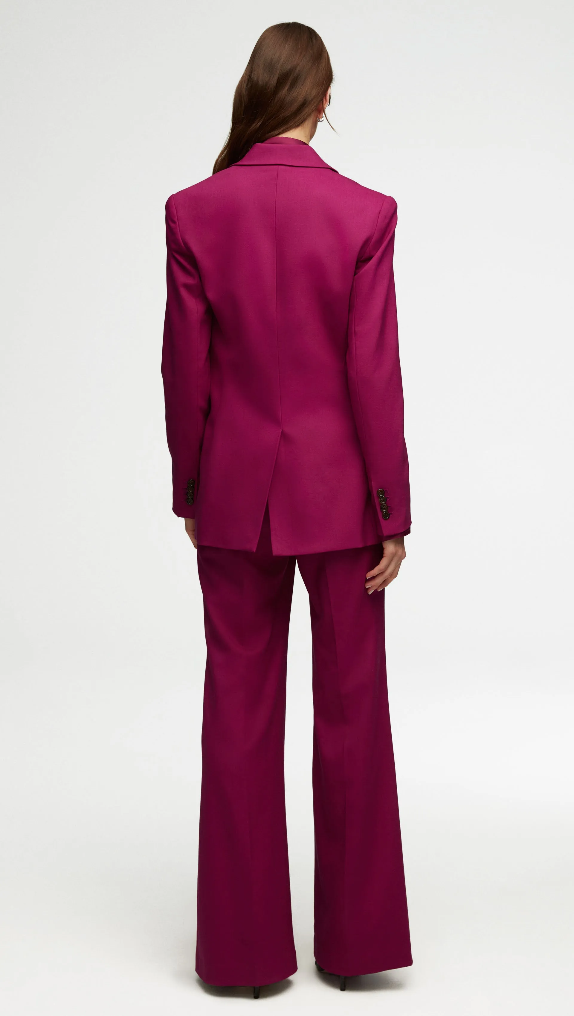 Double-Breasted Blazer in Seasonless Wool | Magenta