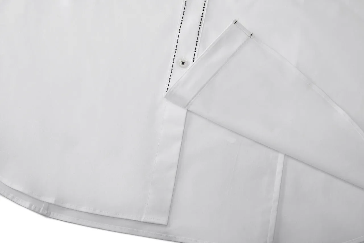 Easy Care Stretch Poplin Shirt in Smart Fit Semi-Spread Collar