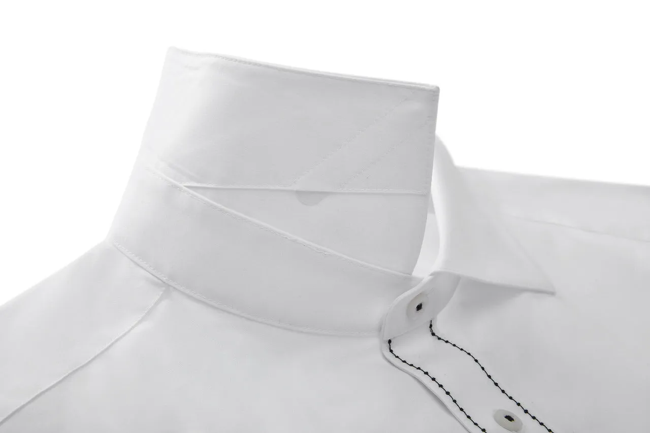 Easy Care Stretch Poplin Shirt in Smart Fit Semi-Spread Collar