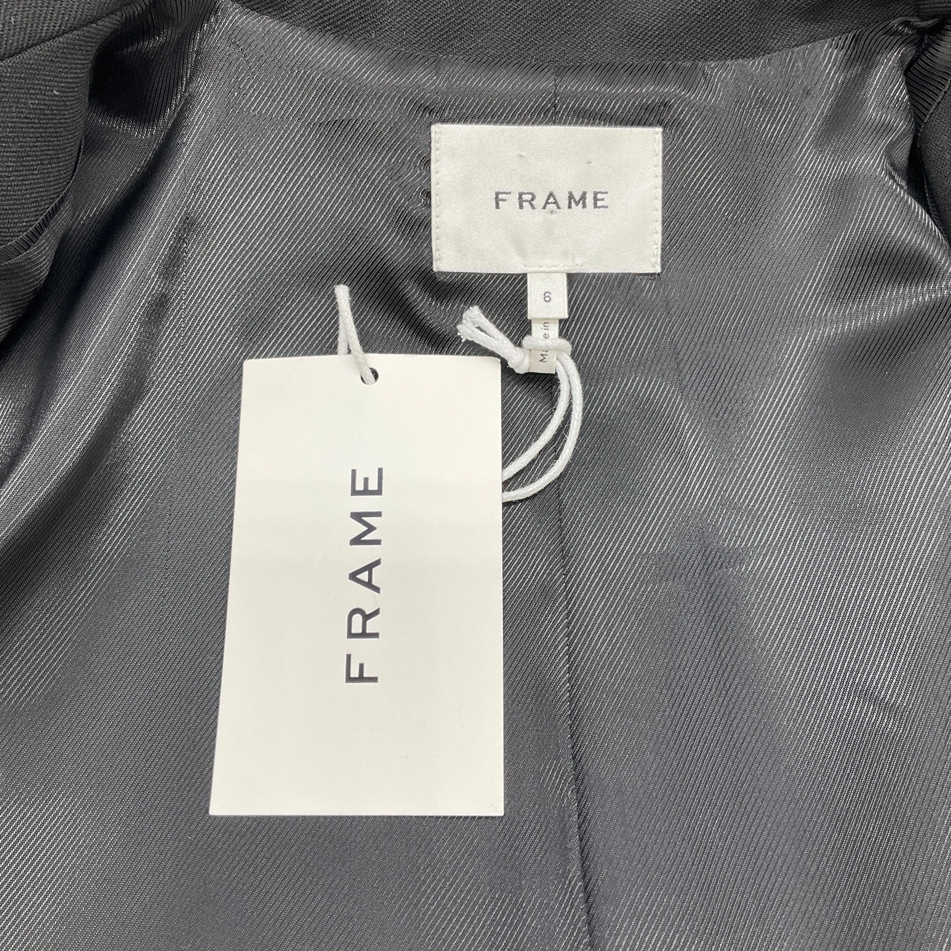 Frame Black Double Breasted Slim Jacket