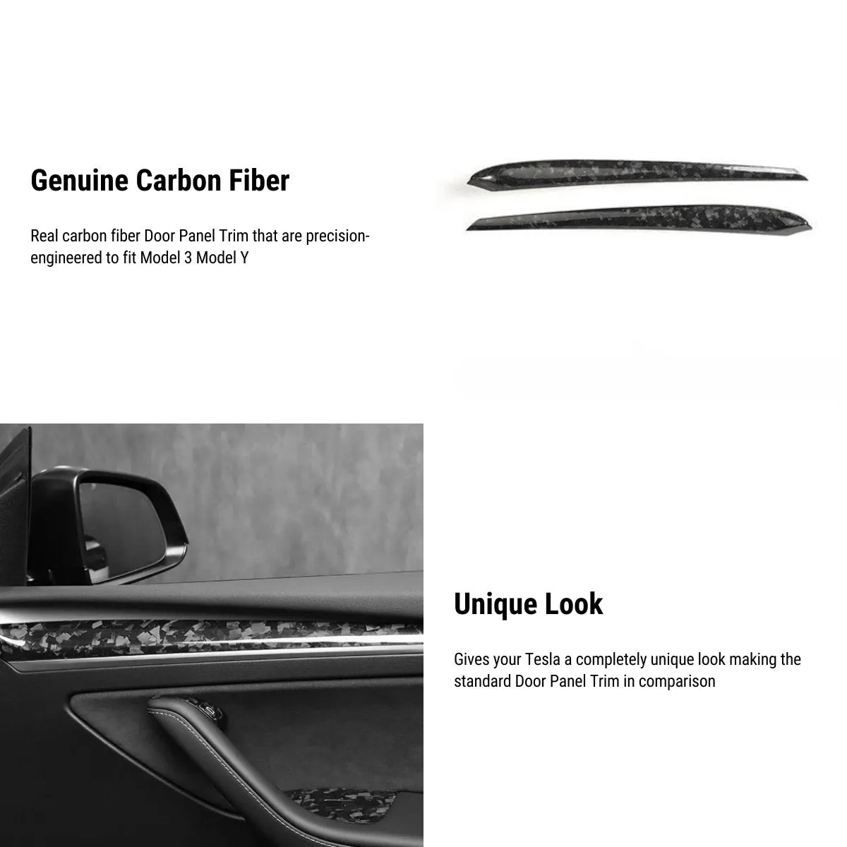 Genuine Forged Carbon Fiber Interior Mods Wrap Kit for Tesla Model 3 / Y