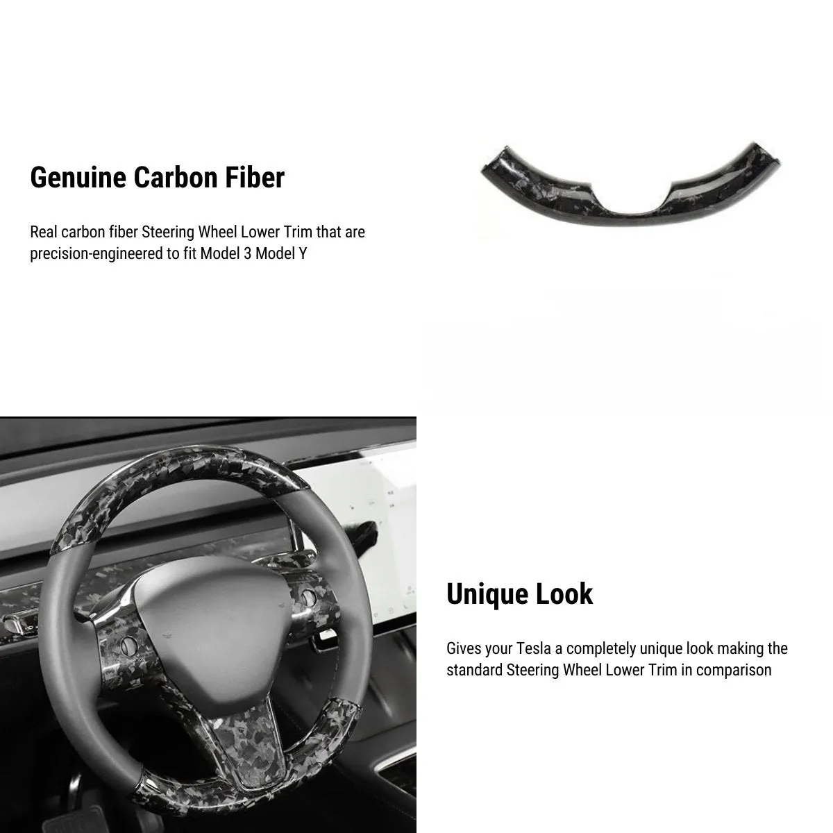 Genuine Forged Carbon Fiber Interior Mods Wrap Kit for Tesla Model 3 / Y