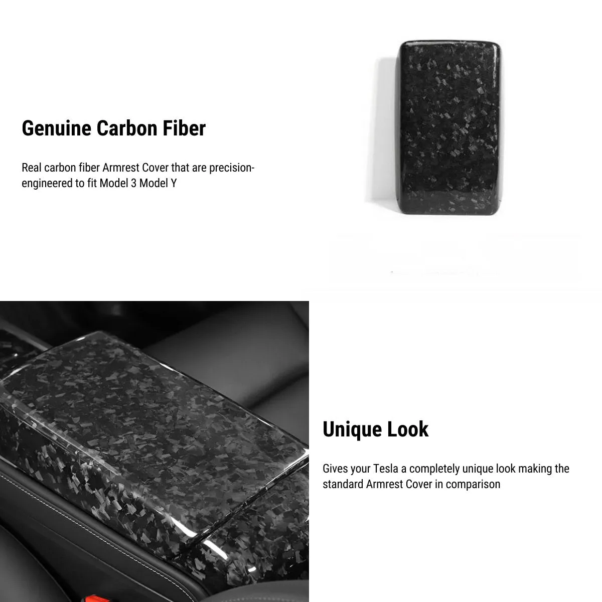 Genuine Forged Carbon Fiber Interior Mods Wrap Kit for Tesla Model 3 / Y