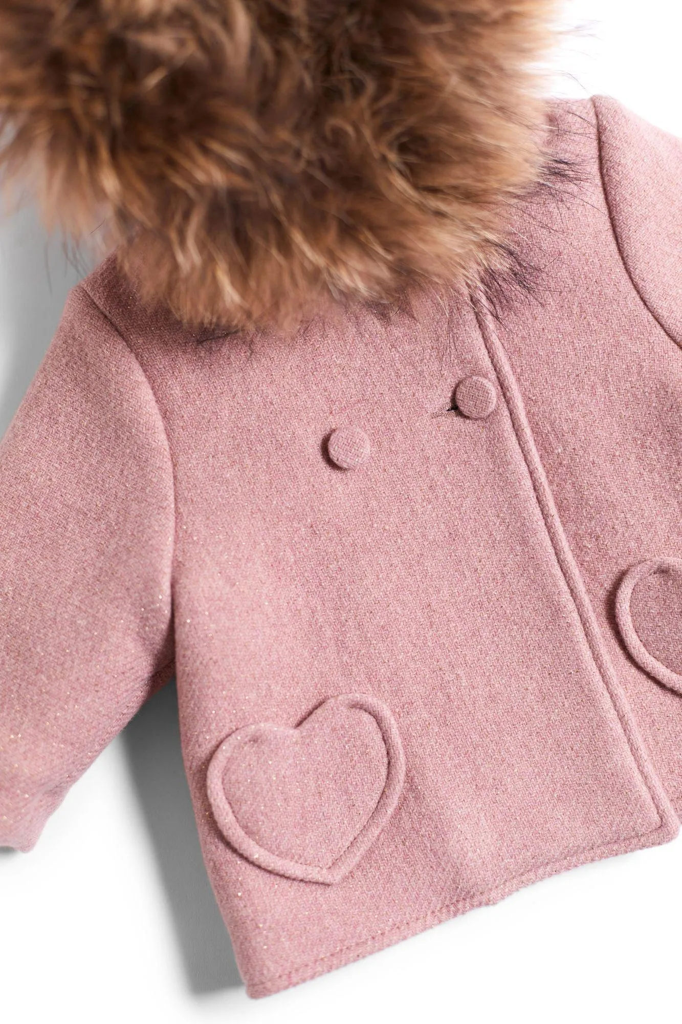 Girl Pink Wool Coat