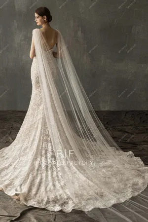 Graceful Cathedral Length Rhinestones Tulle Shoulder Veil