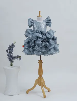 Graceful Grey Elegant Frock for Girls