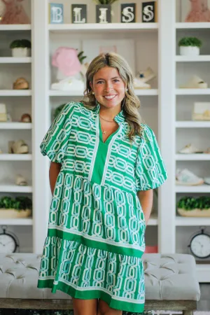 Green Geometric Dress