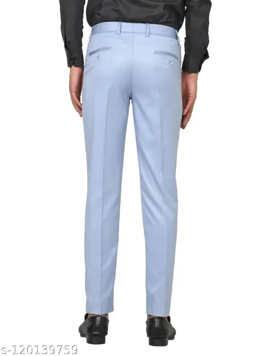 Haul Chic SKY BLUE Slim Fit Formal Trouser Pant For Men