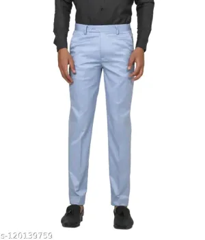 Haul Chic SKY BLUE Slim Fit Formal Trouser Pant For Men