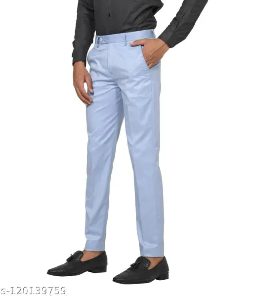 Haul Chic SKY BLUE Slim Fit Formal Trouser Pant For Men