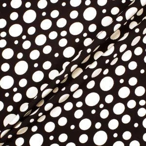 Ivory Irregular Spotted Black Stretch Silk Crêpe