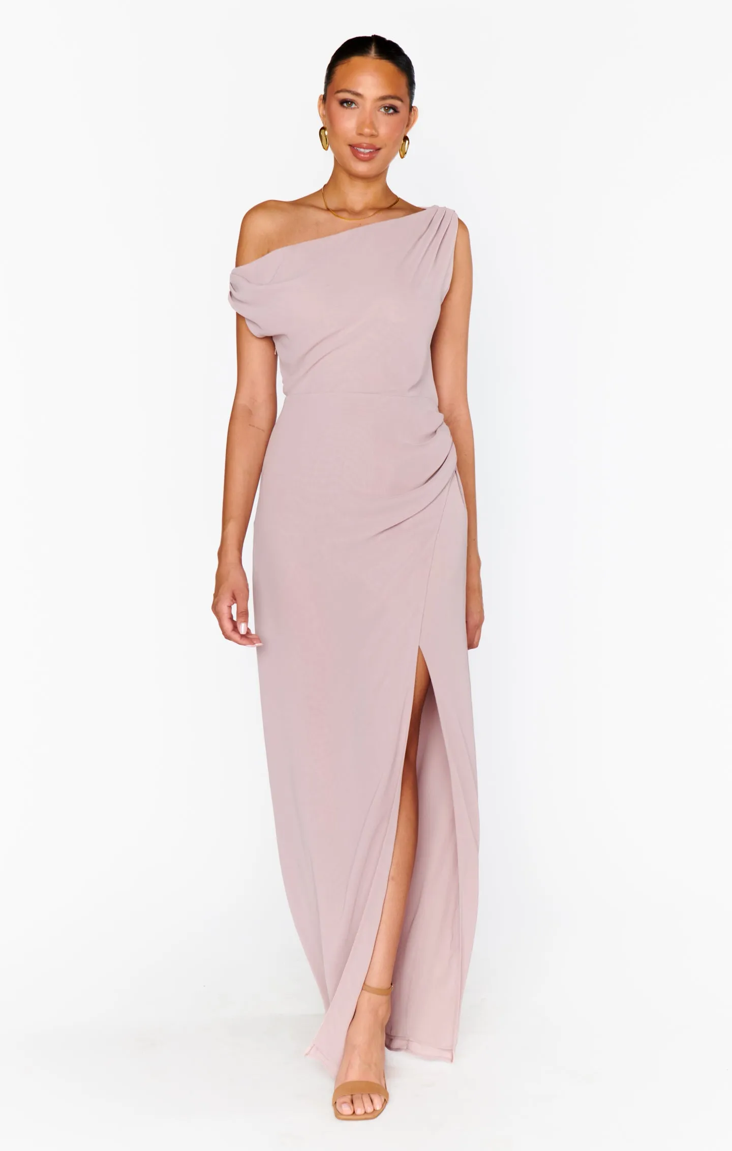 Jodie Dress ~ Neutral Mauve Chiffon