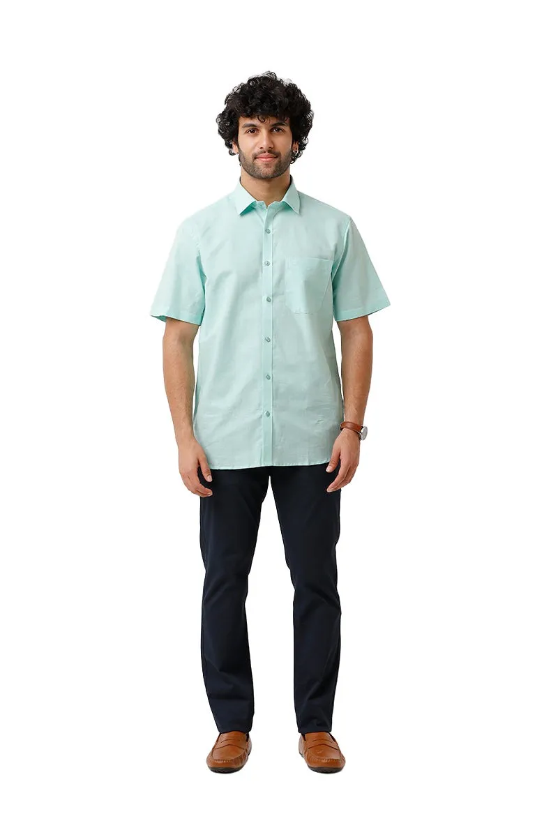 Jute Classic - Greenish Blue Formal Shirt For Men | Ariser