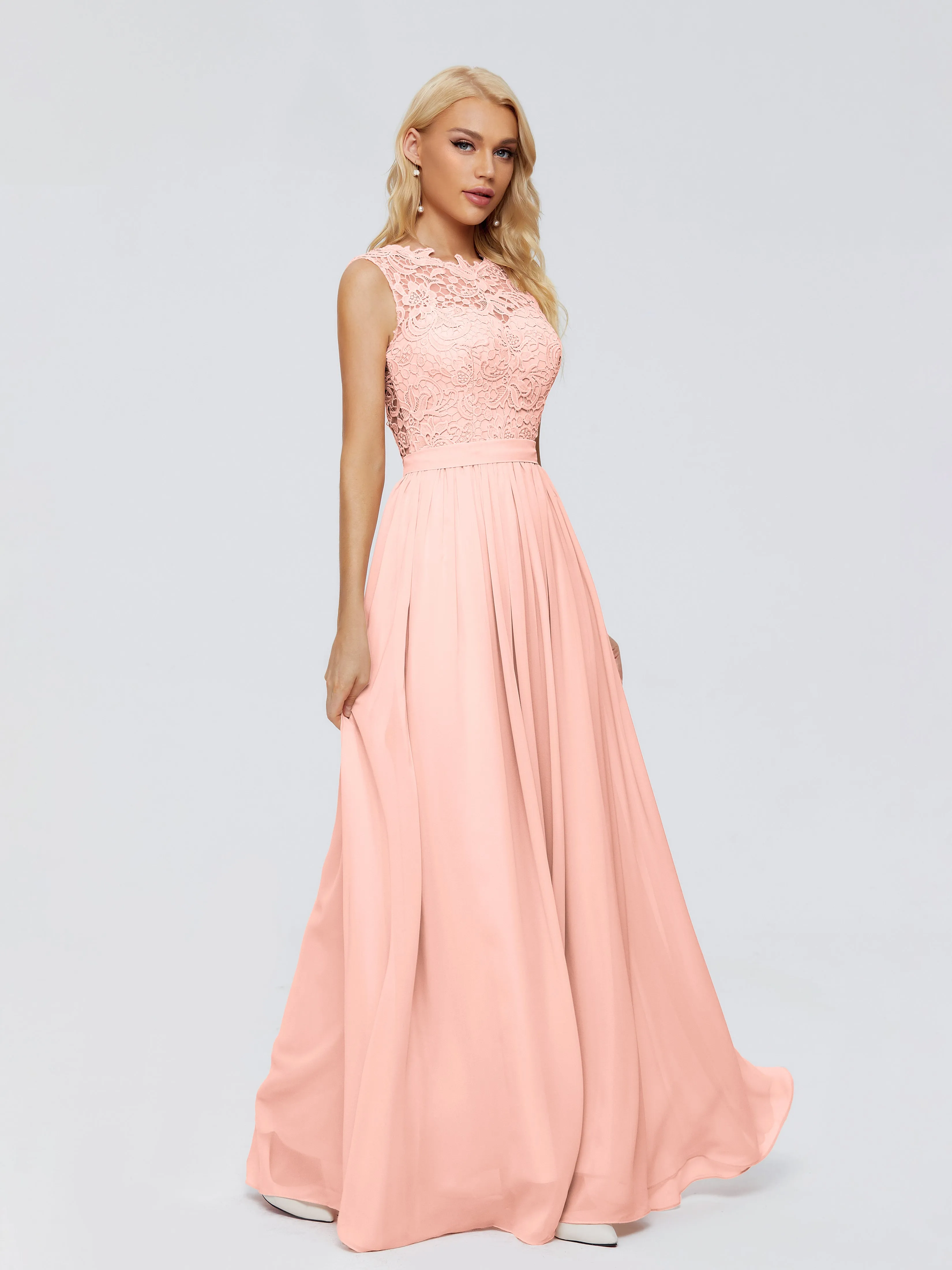 Melody Elegant Bateau Chiffon Bridesmaid Dresses