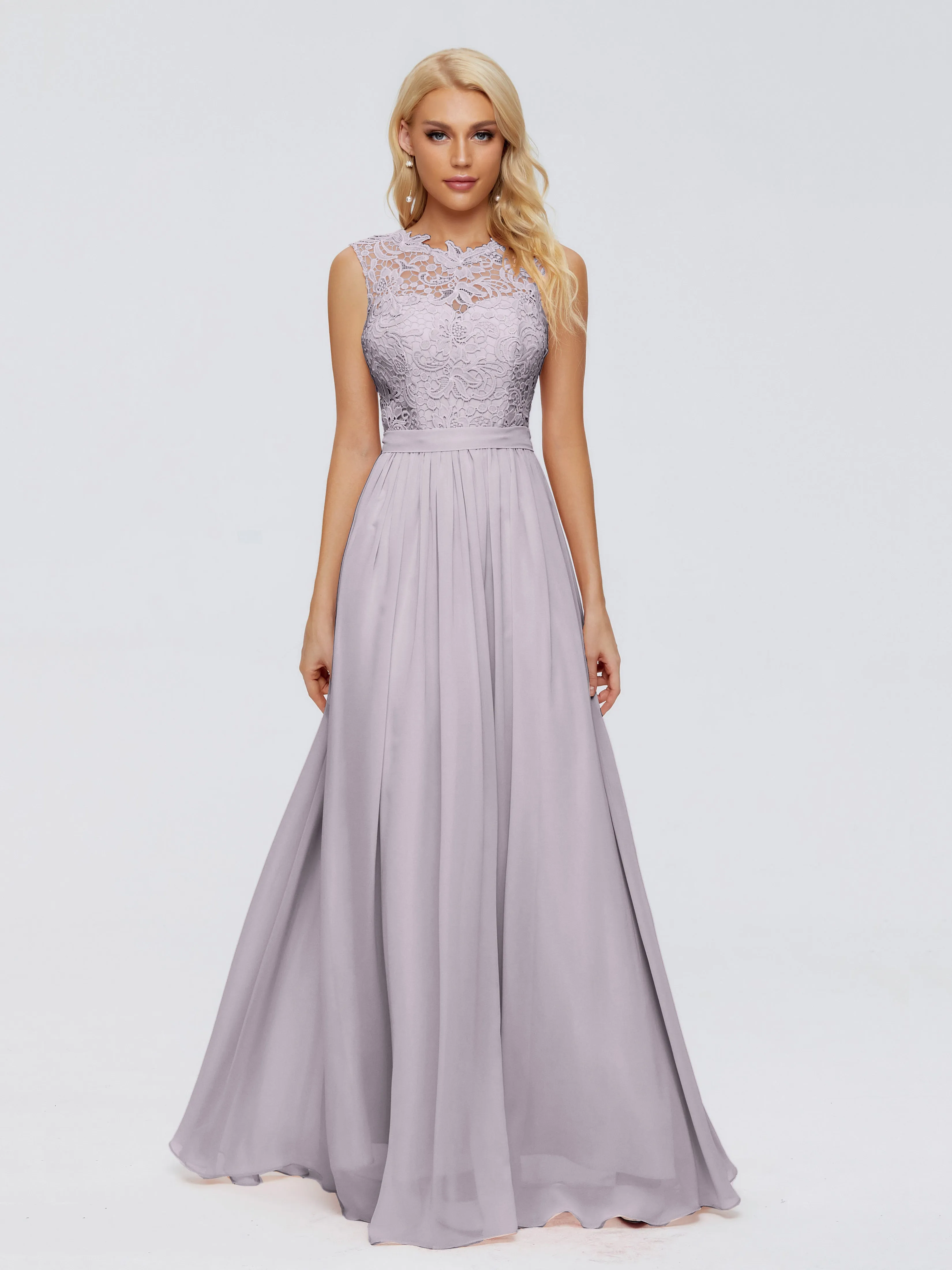 Melody Elegant Bateau Chiffon Bridesmaid Dresses