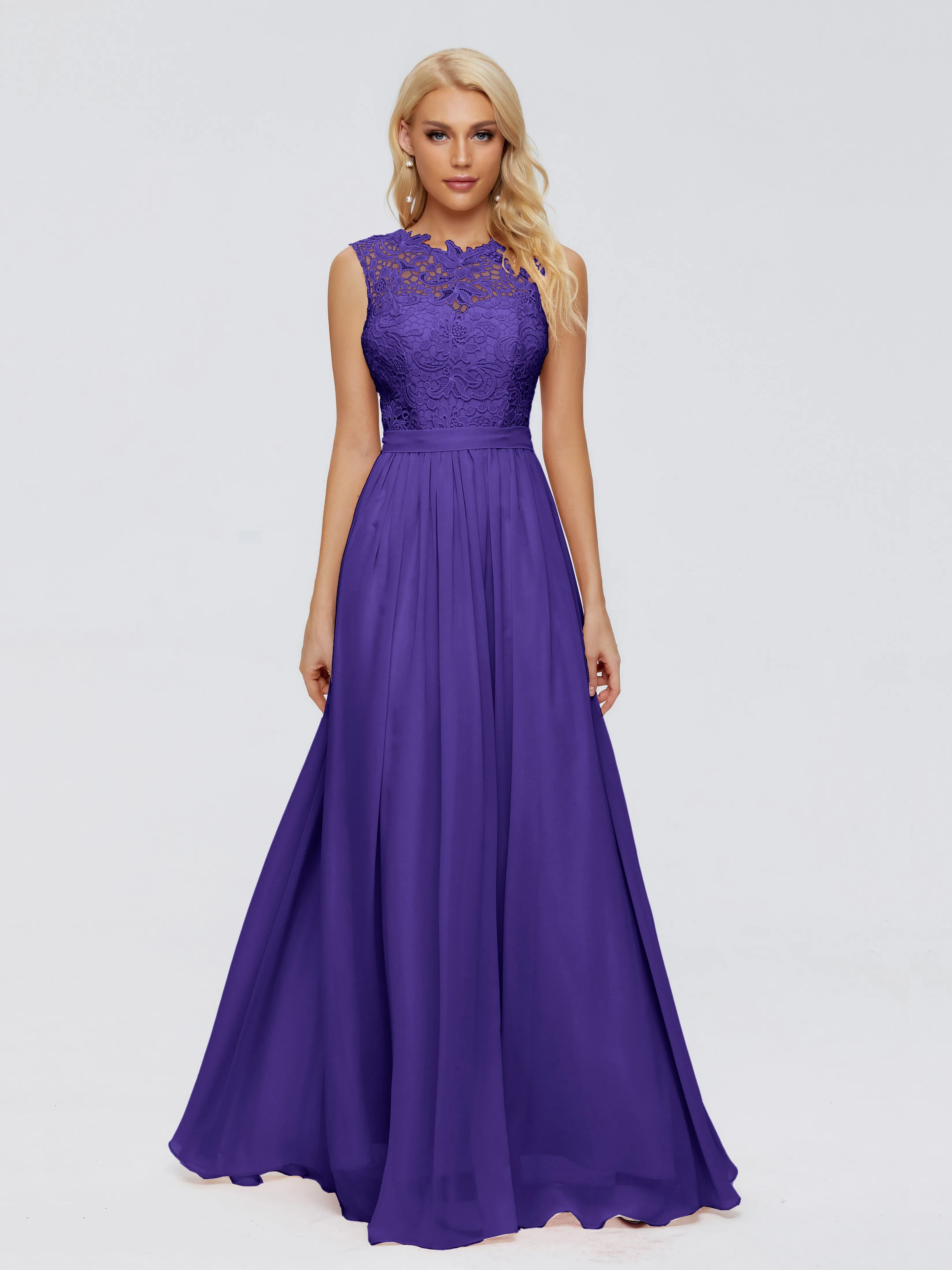 Melody Elegant Bateau Chiffon Bridesmaid Dresses