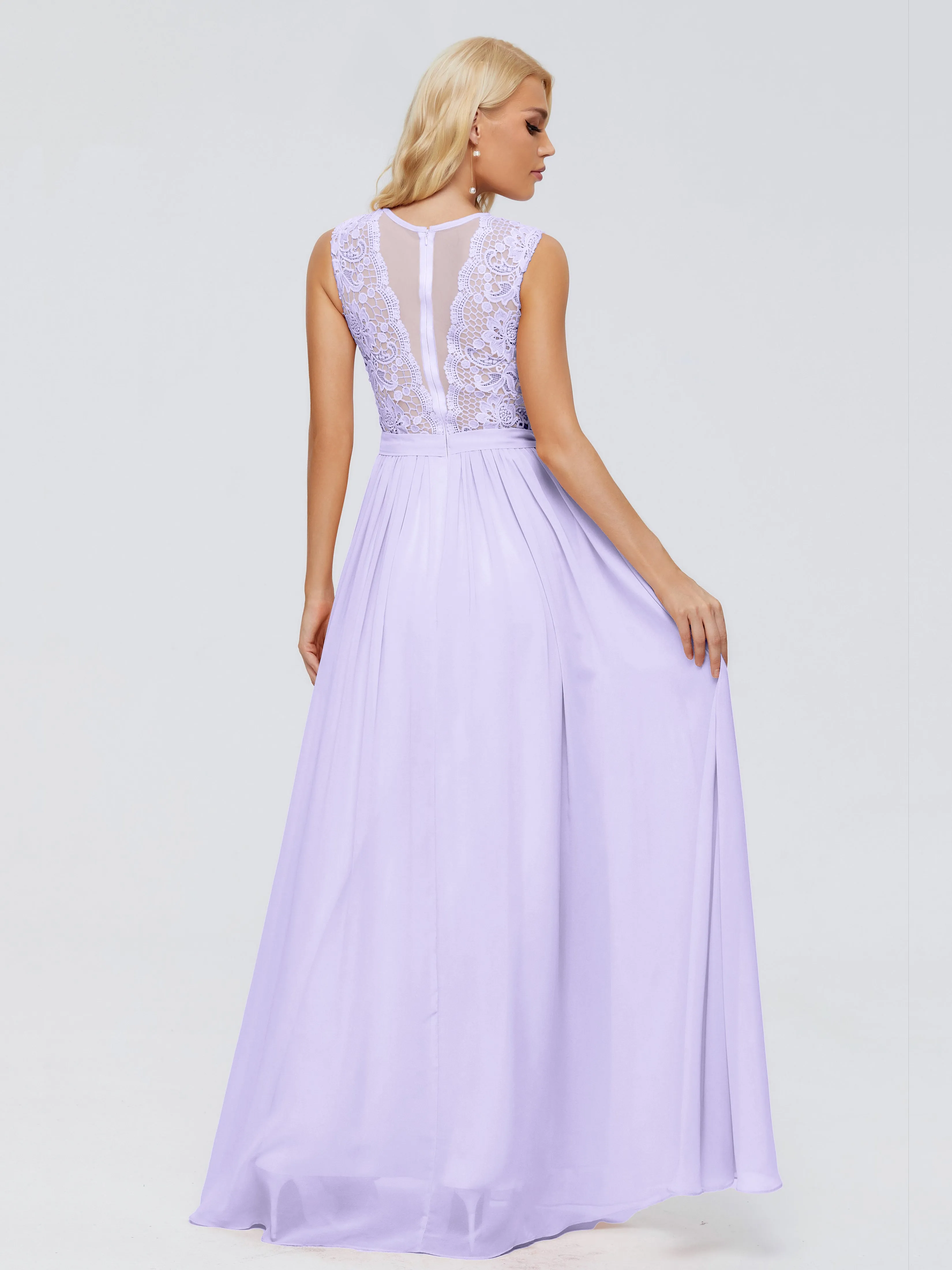 Melody Elegant Bateau Chiffon Bridesmaid Dresses