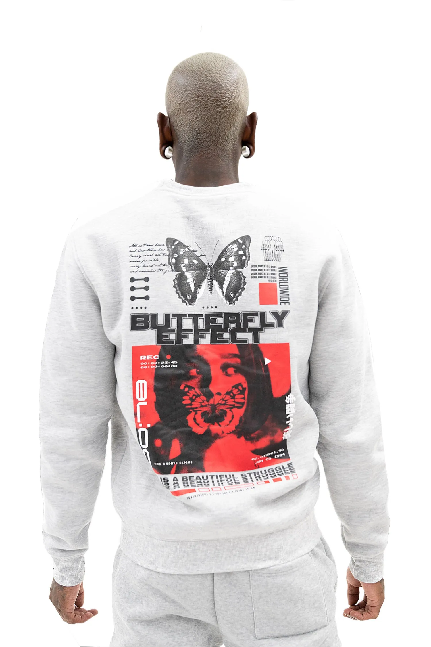 Men's Butterfly Effect Long Sleeve Graphic Crewneck