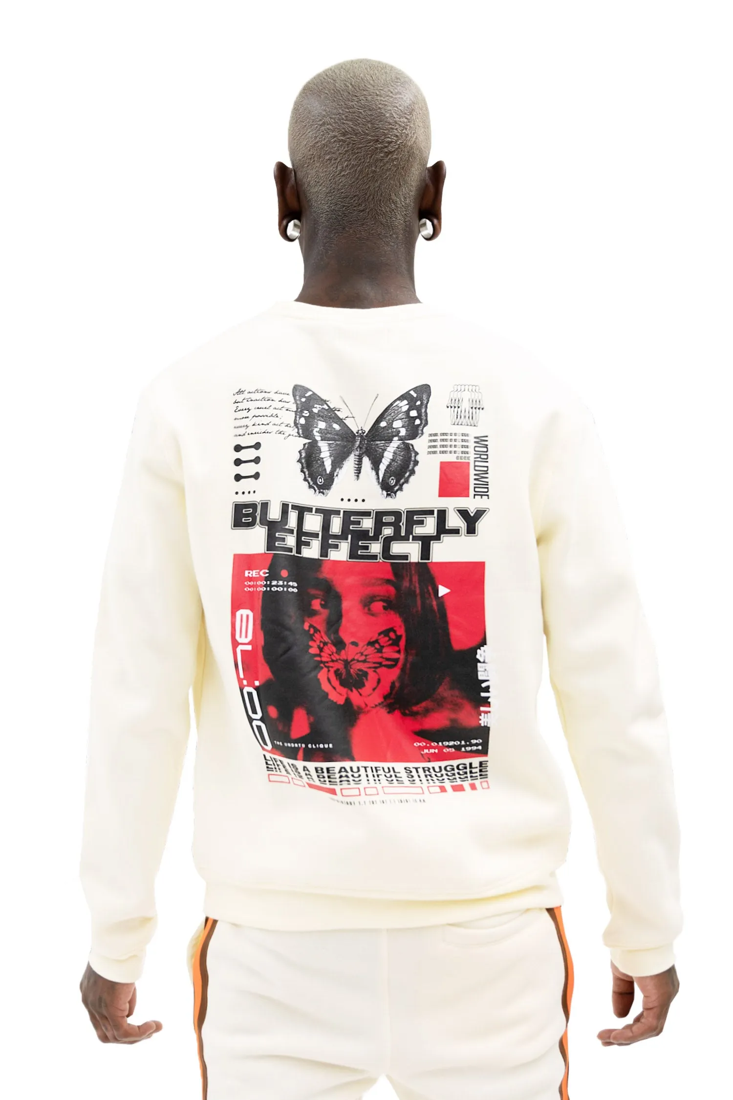 Men's Butterfly Effect Long Sleeve Graphic Crewneck