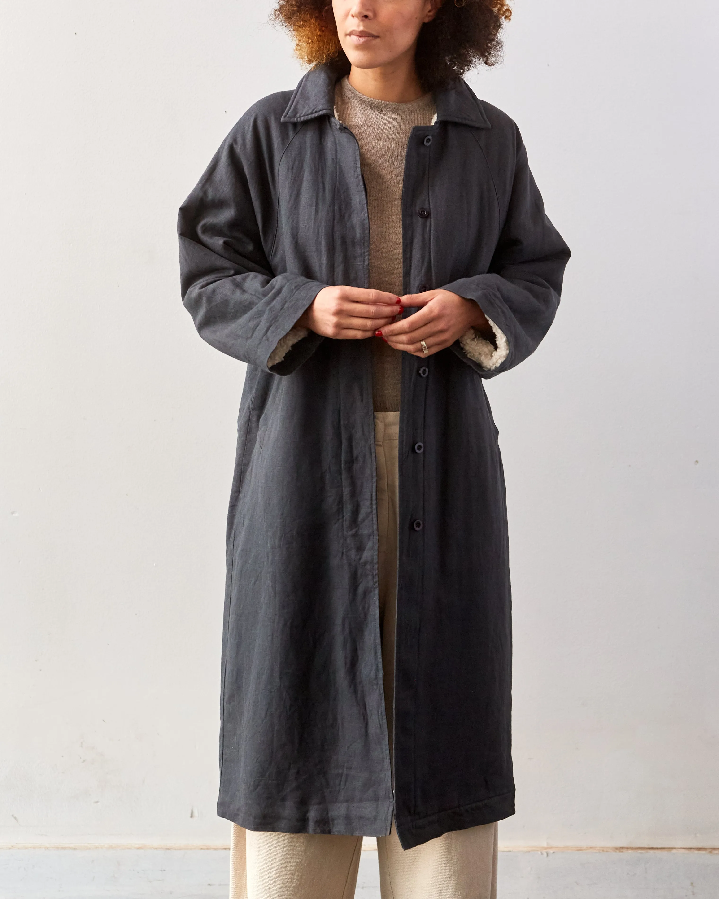 Micaela Greg Sherpa Lined Trench Coat, Charcoal