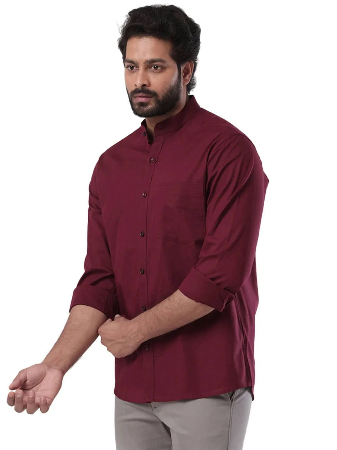 Neo - Maroon Formal Shirt For Men | Ariser