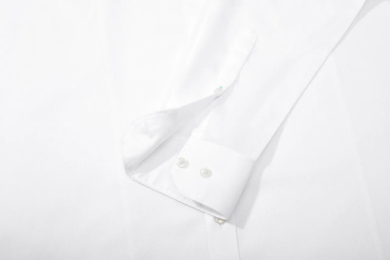 Non-Iron Cotton Stretch Textured Shirt in Smart Fit Semi-Spread Collar