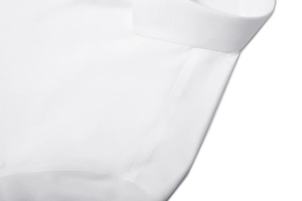 Non-Iron Cotton Stretch Textured Shirt in Smart Fit Semi-Spread Collar