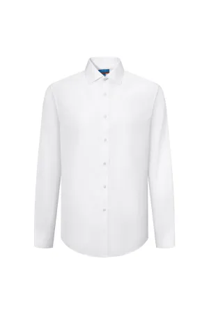 Non-Iron Cotton Stretch Textured Shirt in Smart Fit Semi-Spread Collar