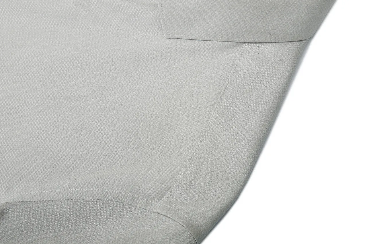 Non-Iron Cotton Stretch Textured Shirt in Smart Fit Semi-Spread Collar